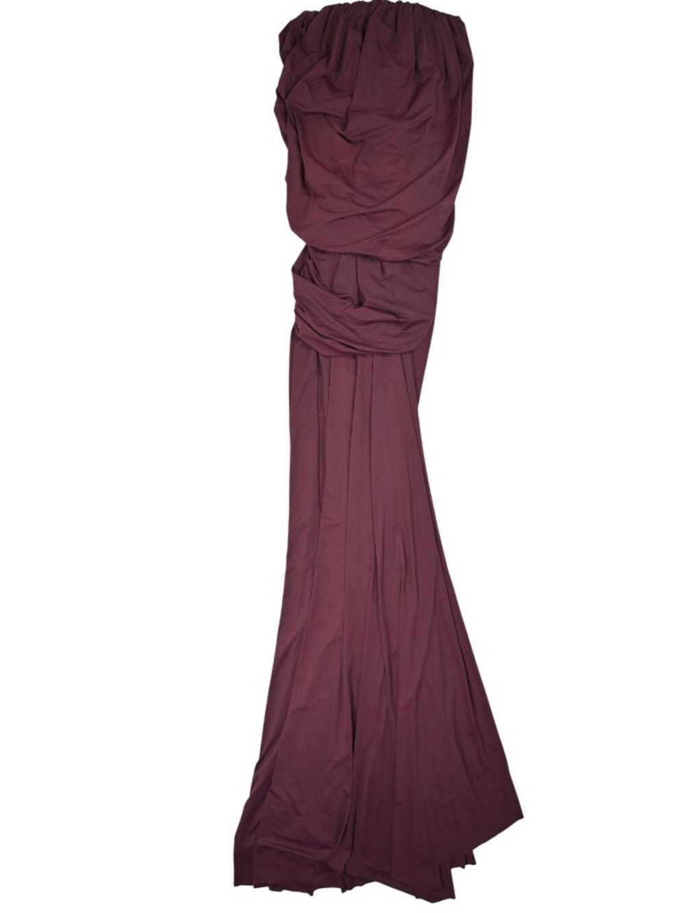 Heiress The Gathered Drape Gown in Mauve Wine